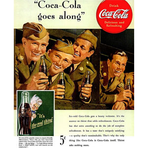 Publicidad Coca-Cola en Segunda Guerra Mundial.