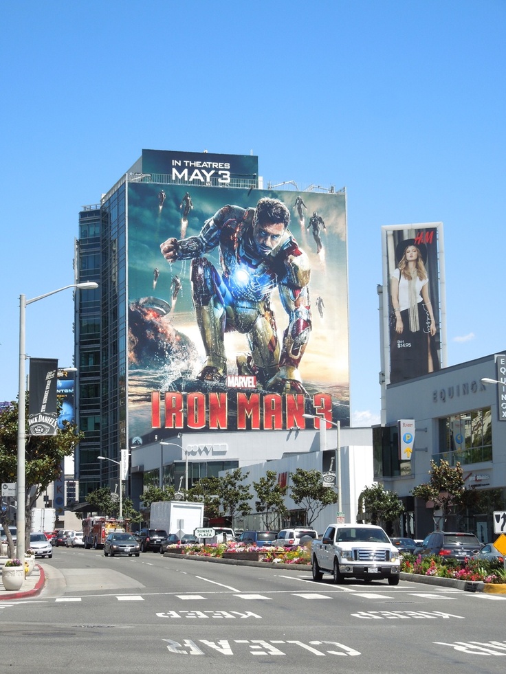 iron man 3 publicidad en muros