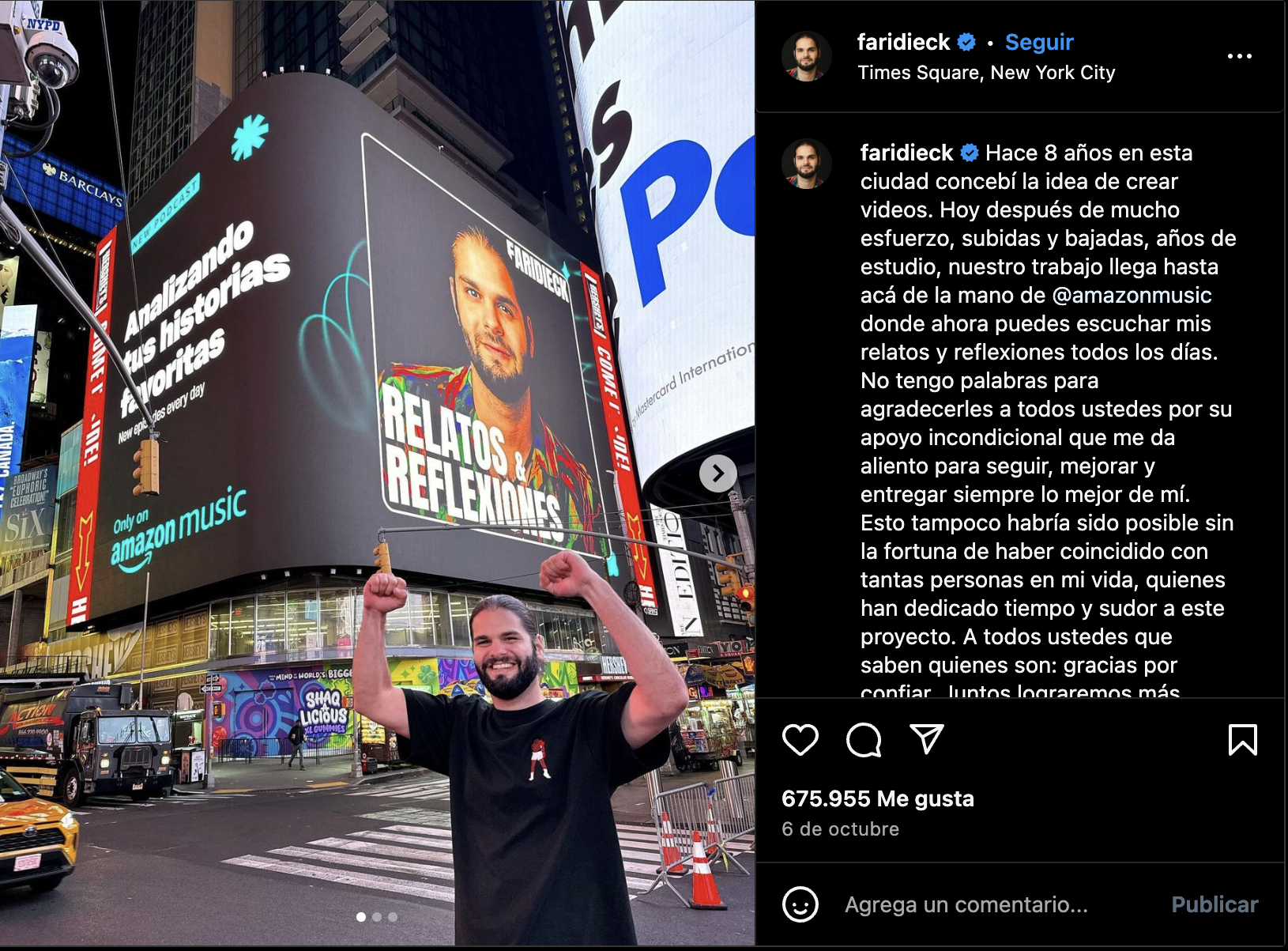 Farid Dieck en Times Square