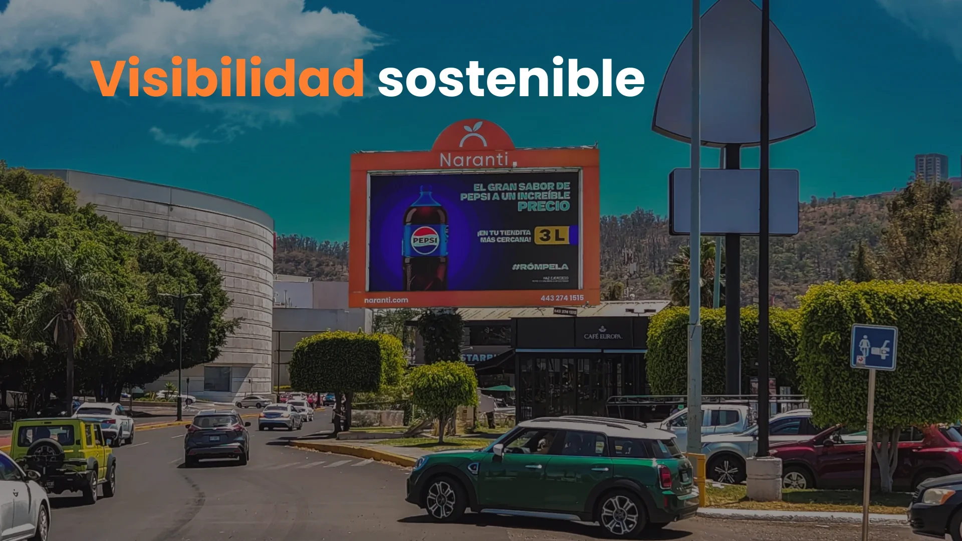 publicidad exterior sostenible, pantallas publicitarias verdes, marketing exterior con conciencia ambiental